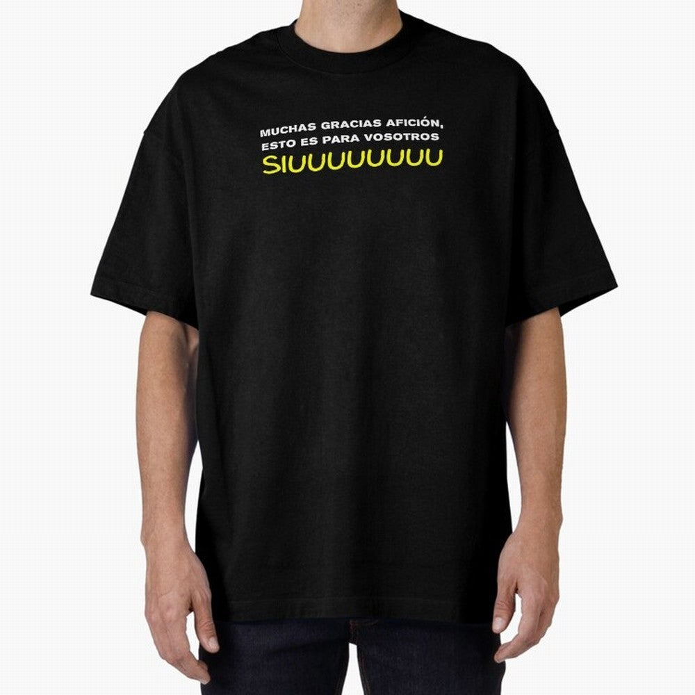 Muchas gracias afici¨®n, esto es para vosotros Siuuu Oversized T-Shirt Bring a Vintage Feel to FIFA World Cup 2026 for Fans of Cristiano Ronaldo, Haaland and CR7 and Argentina, Bringing Classic Soccer Heritage, Championship Pressure, Fan Loyalty