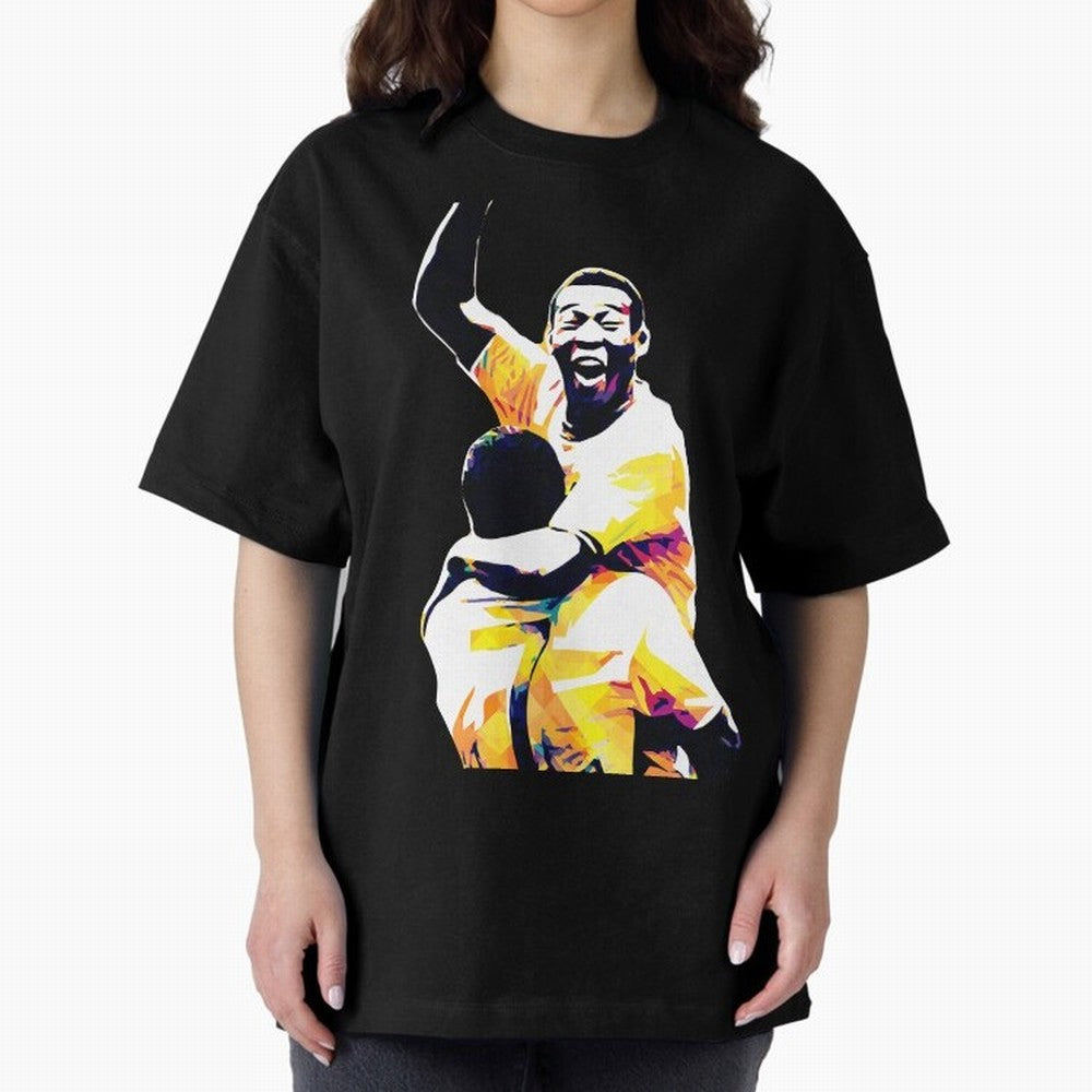 Pele Pop Art Oversized T-Shirt Show Support during FIFA World Cup 2026 USA Canada Mexico Spirit, Filled with Argentina, France and Brazil, CR7 and Messi, Soccer Culture, Superstar Moments, National Team Dreams and Competitive Fire; Created for