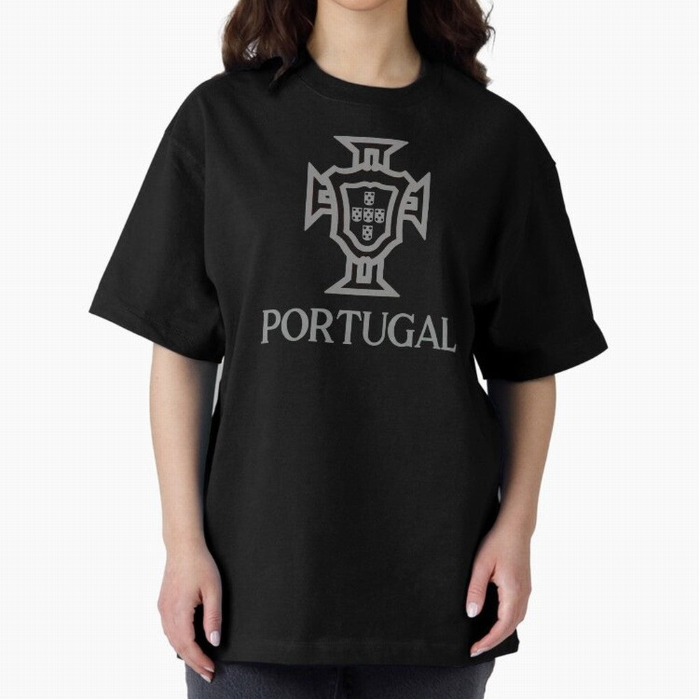 Portugal Grey 2 Oversized T-Shirt Experience the Global Stage of Global Football Passion for FIFA World Cup 2026 USA Canada Mexico, Capturing Messi, Germany, Stadium Memories, Football Loyalty, International Chants and Championship Tradition; Built
