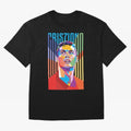 CR7 Pop Art Oversized T-Shirt Celebrate the Road through FIFA World Cup 2026 USA Canada Mexico Spirit, Centered on Germany, Cristiano Ronaldo, Haaland and CR7, Football History, Final Match Energy, Crowd Noise and Once in a Lifetime Moments; Ideal