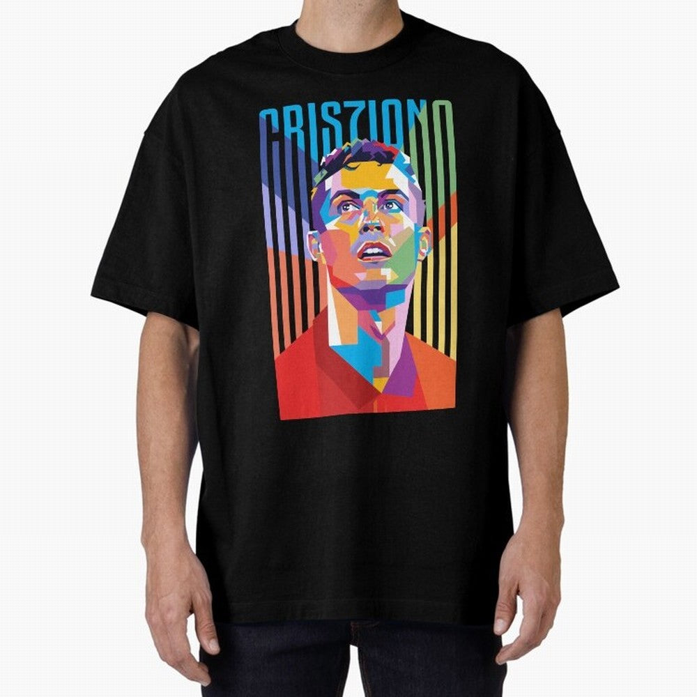 CR7 Pop Art Oversized T-Shirt Celebrate the Road through FIFA World Cup 2026 USA Canada Mexico Spirit, Centered on Germany, Cristiano Ronaldo, Haaland and CR7, Football History, Final Match Energy, Crowd Noise and Once in a Lifetime Moments; Ideal