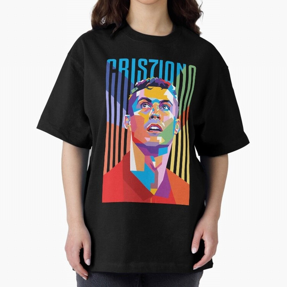 CR7 Pop Art Oversized T-Shirt Celebrate the Road through FIFA World Cup 2026 USA Canada Mexico Spirit, Centered on Germany, Cristiano Ronaldo, Haaland and CR7, Football History, Final Match Energy, Crowd Noise and Once in a Lifetime Moments; Ideal
