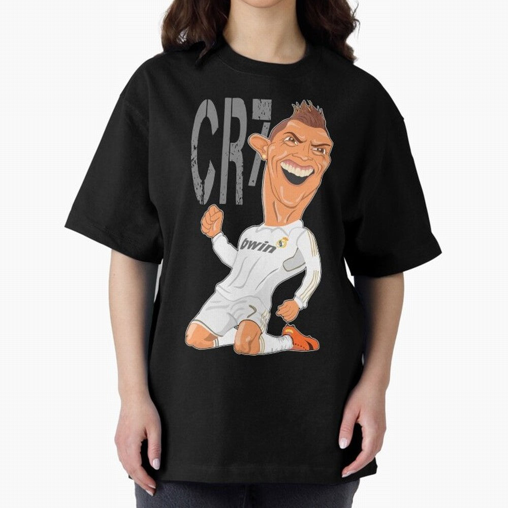 RONALDO Oversized T-Shirt Experience the Global Stage of FIFA World Cup 2026 Group Stage Centered on Mbappe and Neymar, England Energy, Supporter Pride, Iconic Celebrations, Legendary Names and Global Match Day Energy; Ideal for Passionate Fans Who