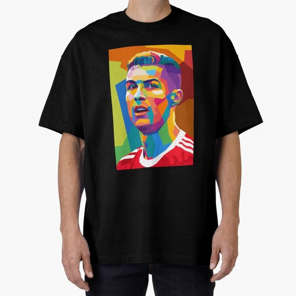 Cristiano Ronaldo Wpap Pop Art Oversized T-Shirt Relive Global Football Passion for FIFA World Cup 2026, with CR7, Germany, Sports Nostalgia, International Competition, Famous Players and Unforgettable Victories; Made for Die Hard Supporters,