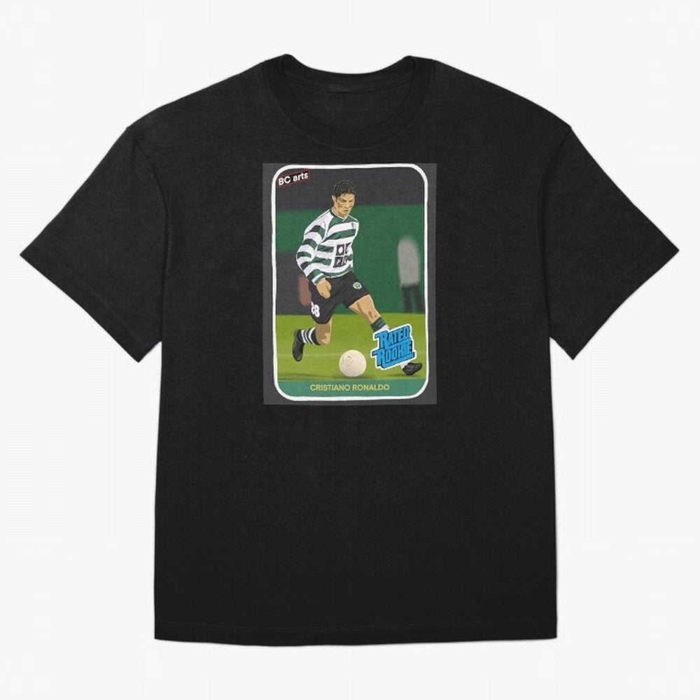 Sporting Lisbon Cristiano Ronaldo Rookie Card Artwork Oversized T-Shirt Celebrate the Next Chapter of Match Day Hype around FIFA World Cup 2026, Messi and Cristiano Ronaldo, France, Football History, Final Match Energy, Crowd Noise and Once in a