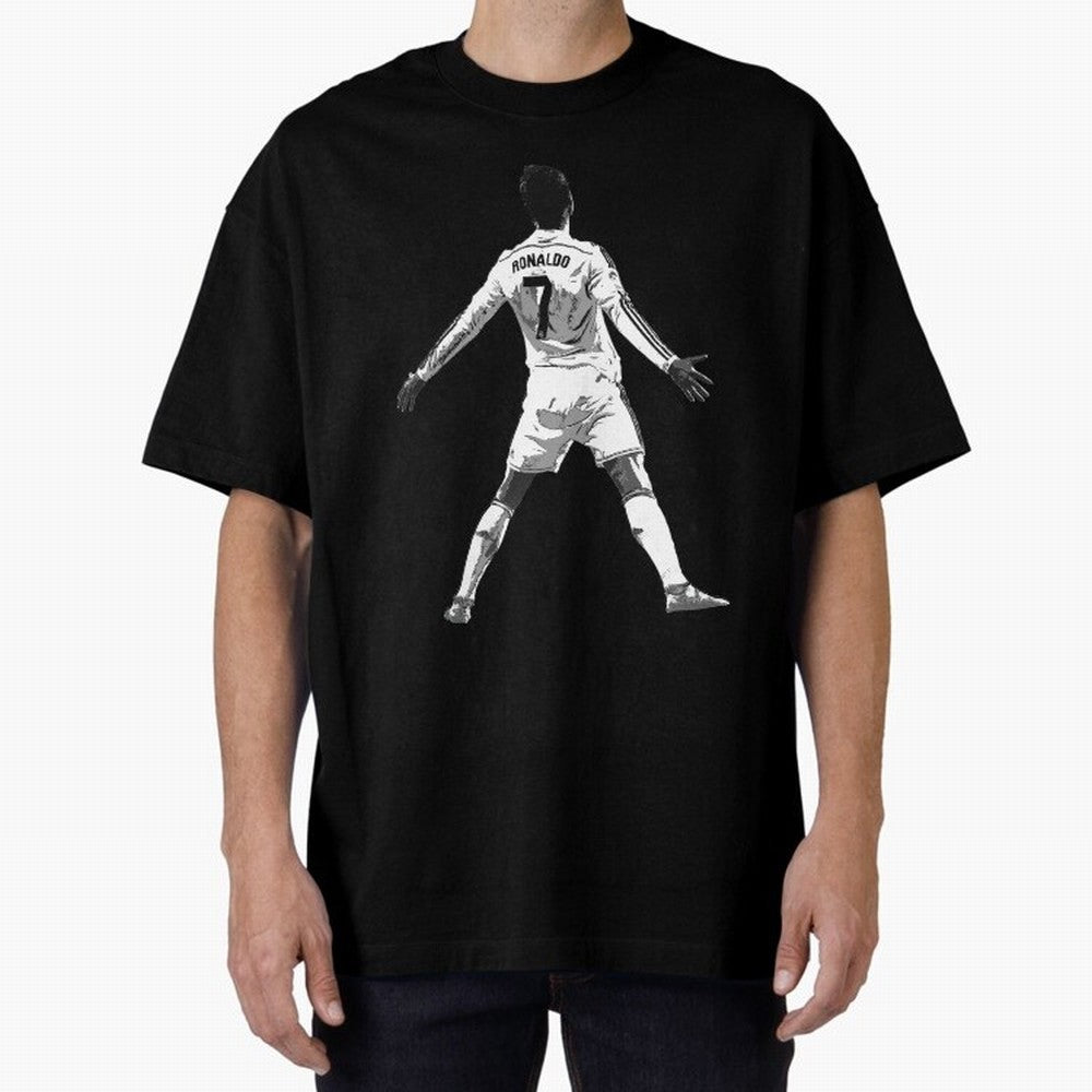 CR7 Cristiano Ronaldo Artwork - Pop Art Style Oversized T-Shirt Join Supporters Worldwide for FIFA World Cup 2026 Spirit, Driven by Brazil, Portugal and Argentina, CR7 and Messi, Game Day Rituals, Football Legends, Country Pride and the Road to the