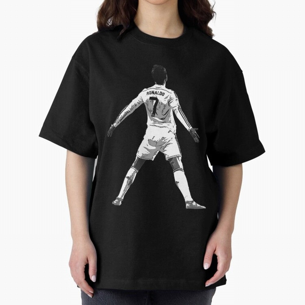 CR7 Cristiano Ronaldo Artwork - Pop Art Style Oversized T-Shirt Join Supporters Worldwide for FIFA World Cup 2026 Spirit, Driven by Brazil, Portugal and Argentina, CR7 and Messi, Game Day Rituals, Football Legends, Country Pride and the Road to the