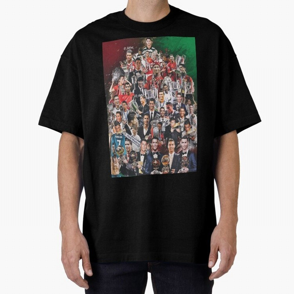 Cristiano Ronaldo (5th Ballon D'Or) Oversized T-Shirt Celebrate the Stars of the FIFA World Cup 2026 Group Stage Journey through Mbappe and Neymar Highlights, Argentina, France and Brazil Pride, Tournament Hype, Historic Matchups, Family Viewing
