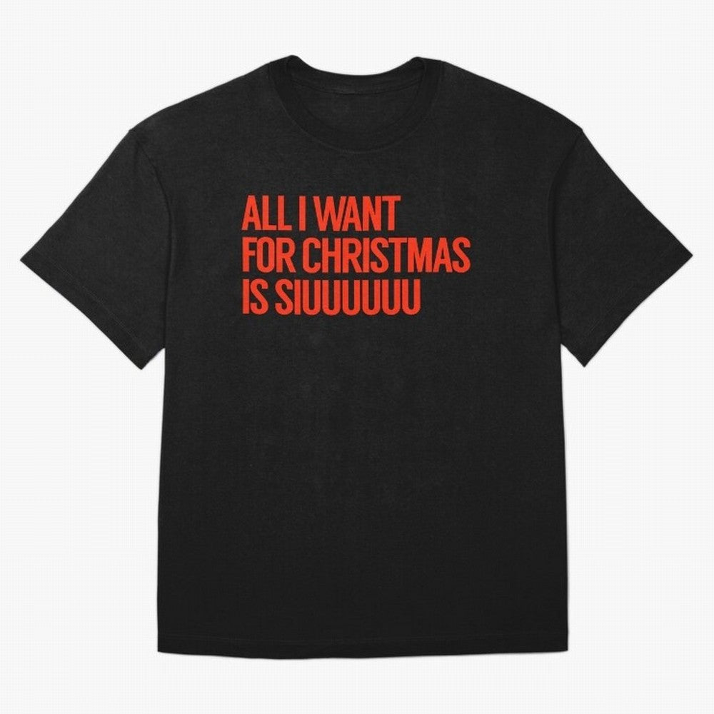 Cristiano Ronaldo - All I Want For Christmas Is Siuuuuuu Oversized T-Shirt Bring Retro Soccer Energy to FIFA World Cup 2026 for Fans of Messi and Cristiano Ronaldo and England, France and Netherlands, Bringing Football History, Final Match Energy,