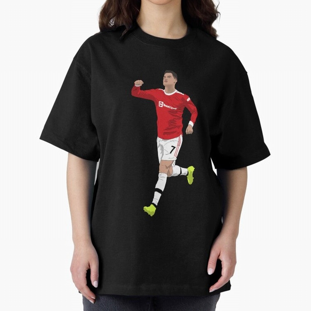 Cristiano Ronaldo Right Here Goal Celebration Oversized T-Shirt Back the Journey through the FIFA World Cup 2026 Journey through Cristiano Ronaldo Highlights, Argentina, France and Brazil Pride, Fan Favorite Moments, National Team Passion, Big
