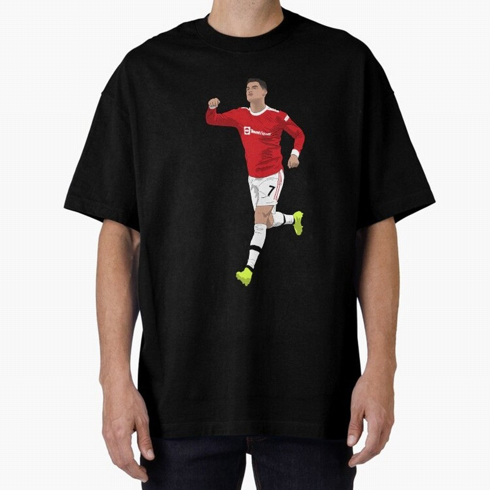 Cristiano Ronaldo Right Here Goal Celebration Oversized T-Shirt Back the Journey through the FIFA World Cup 2026 Journey through Cristiano Ronaldo Highlights, Argentina, France and Brazil Pride, Fan Favorite Moments, National Team Passion, Big
