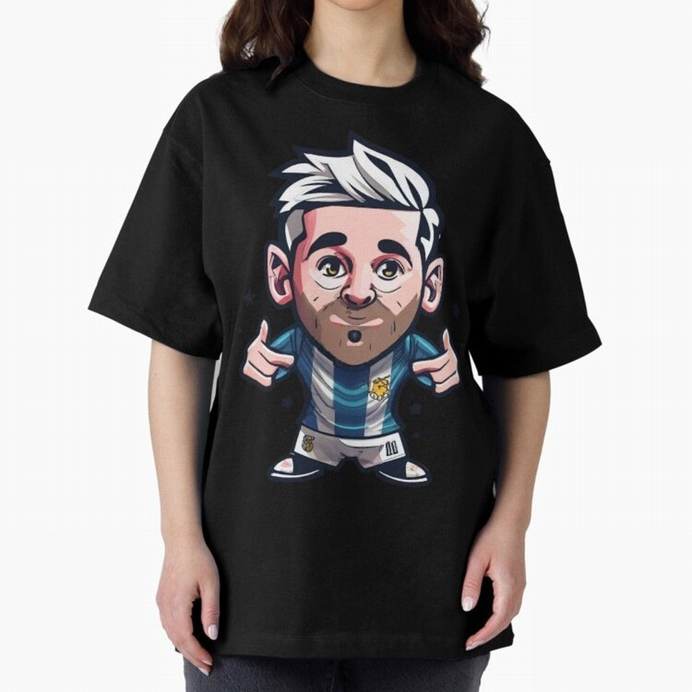 Lionel Messi Oversized T-Shirt Showcase FIFA World Cup 2026 USA Canada Mexico for Fans of Neymar, Haaland and Cristiano Ronaldo and Brazil, Bringing Fan Favorite Moments, National Team Passion, Big Match Drama and Soccer History; Perfect for