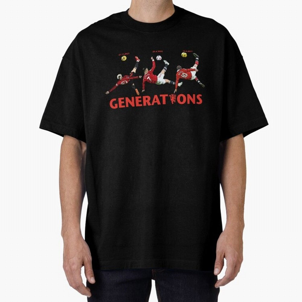 Generations of Manchester United Oversized T-Shirt Bring a Champion Mindset to FIFA World Cup 2026 USA Canada Mexico Highlighting Neymar, Haaland and Cristiano Ronaldo, Spain and Netherlands Energy, Fan Favorite Moments, National Team Passion, Big