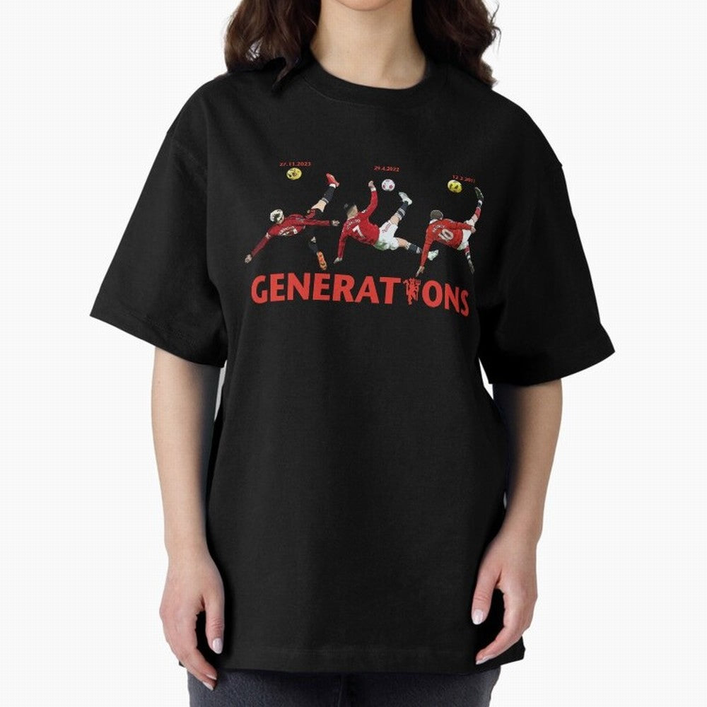 Generations of Manchester United Oversized T-Shirt Bring a Champion Mindset to FIFA World Cup 2026 USA Canada Mexico Highlighting Neymar, Haaland and Cristiano Ronaldo, Spain and Netherlands Energy, Fan Favorite Moments, National Team Passion, Big