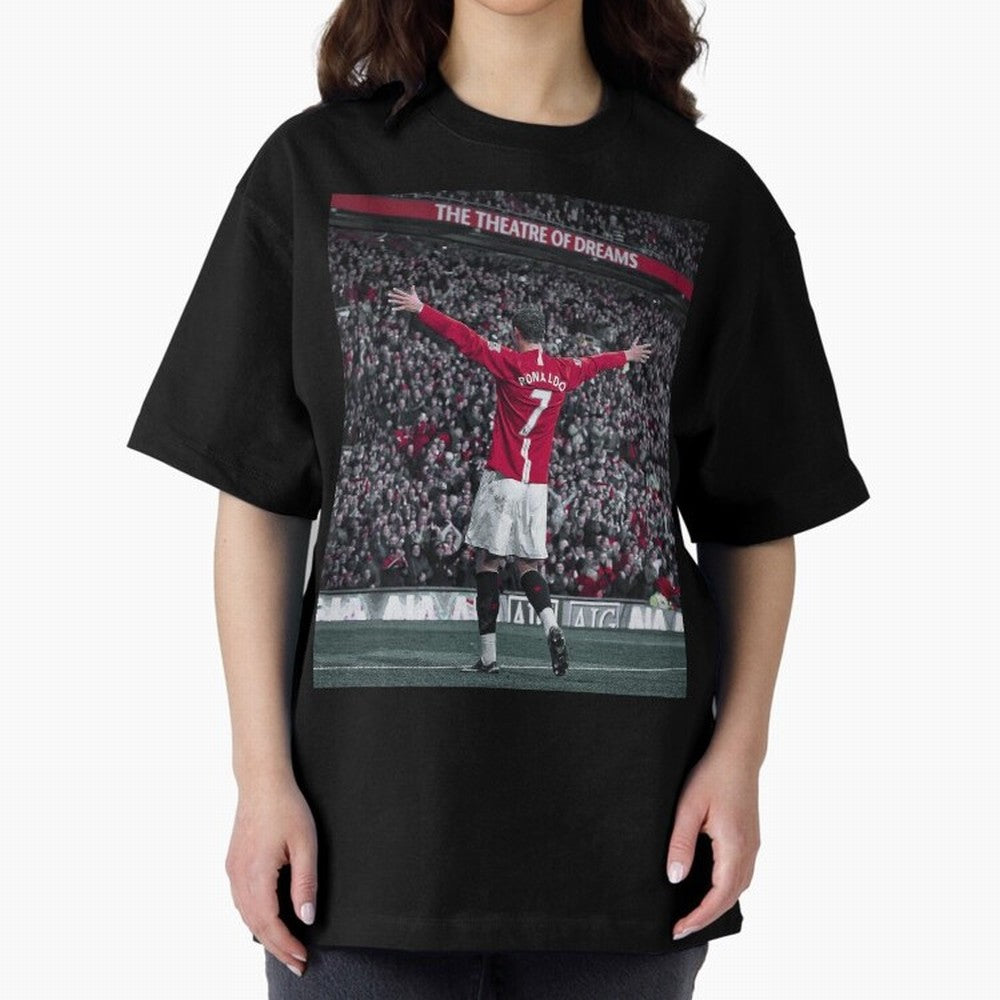 Cristiano Ronaldo Manchester United Oversized T-Shirt Celebrate FIFA World Cup 2026 Group Stage Spirit, Celebrating Portugal, CR7 and Messi, Supporter Pride, Iconic Celebrations, Legendary Names and Global Match Day Energy; Ideal for Football Dads,