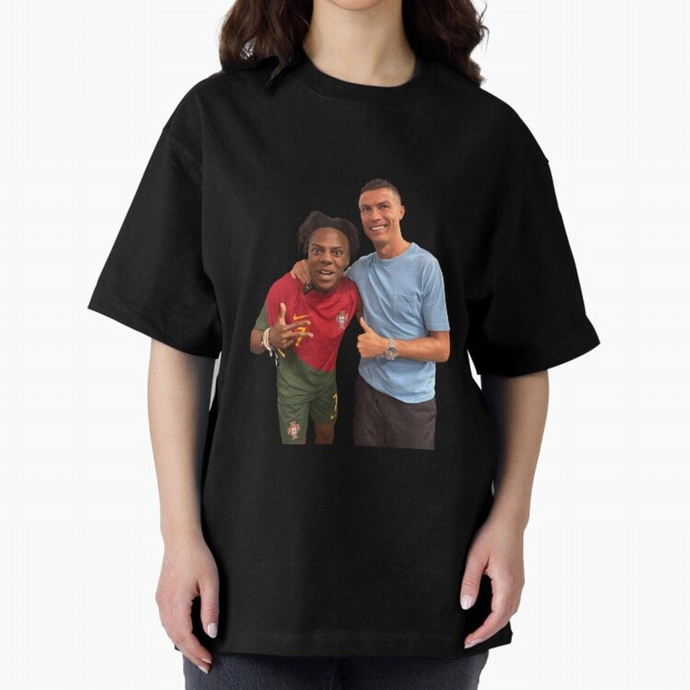 ISHOWSPEED MET RONALDO Oversized T-Shirt Get Ready for the FIFA World Cup 2026 USA Canada Mexico Journey through Mbappe and Neymar Highlights, Brazil, Portugal and Argentina Pride, Classic Soccer Heritage, Championship Pressure, Fan Loyalty and