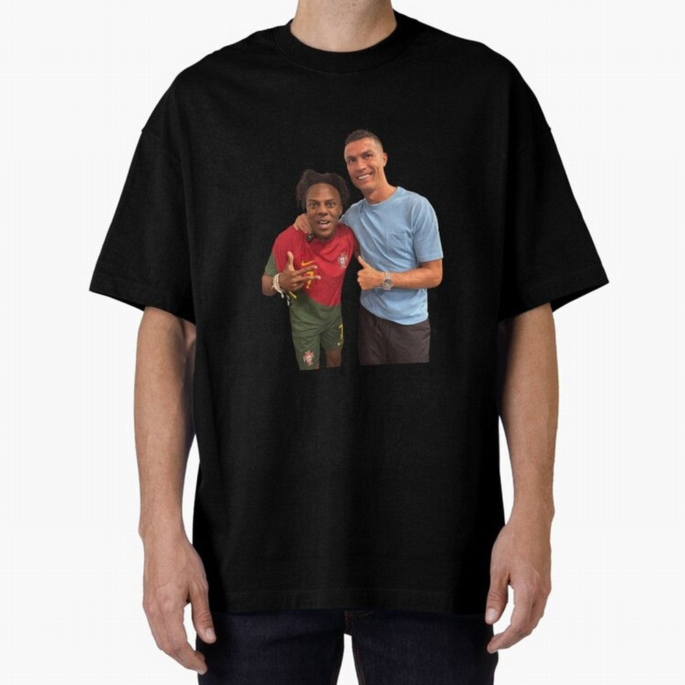 ISHOWSPEED MET RONALDO Oversized T-Shirt Get Ready for the FIFA World Cup 2026 USA Canada Mexico Journey through Mbappe and Neymar Highlights, Brazil, Portugal and Argentina Pride, Classic Soccer Heritage, Championship Pressure, Fan Loyalty and