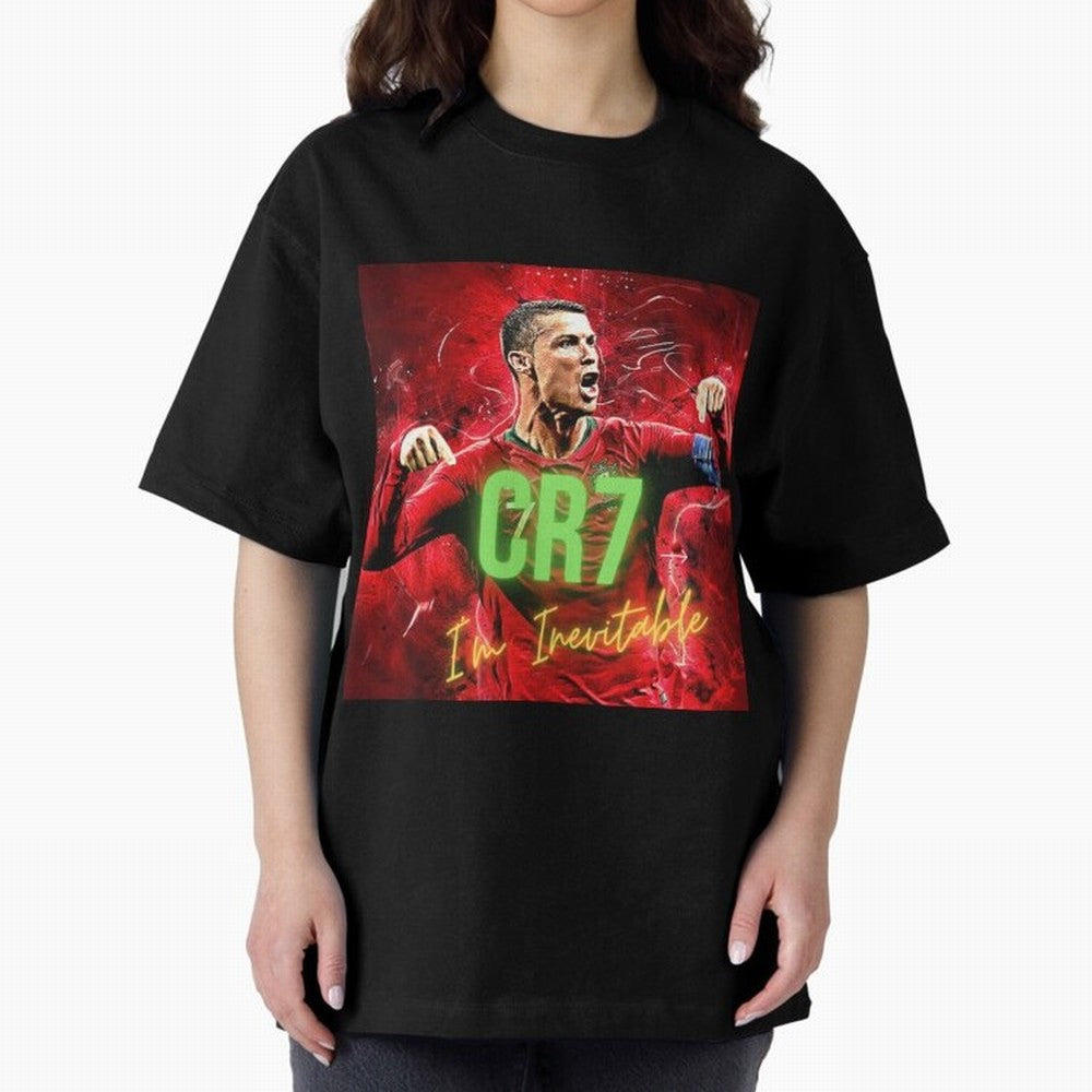 CR7 Oversized T-Shirt Relive FIFA World Cup 2026 for Fans of Haaland and France, Bringing Retro Football Energy, Iconic Rivalries, Trophy Chase Drama and Stadium Atmosphere; Great for Supporters Who Love Legendary Players, National Teams, Big Goals