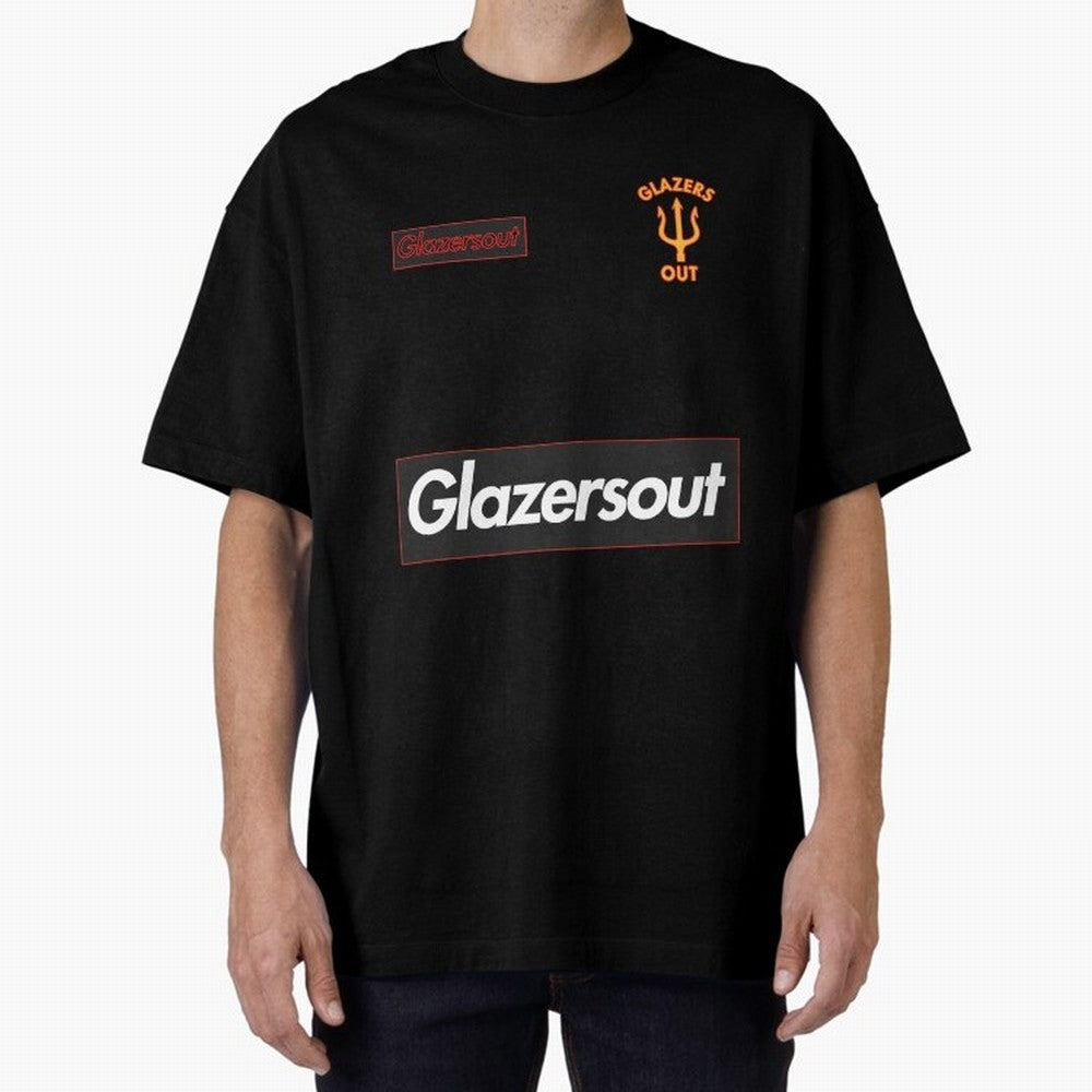 GlazersOut Red Manchester Kit V-Neck Oversized T-Shirt Represent Fans Who Live for FIFA World Cup 2026 USA Canada Mexico for Fans of Neymar and Argentina, Bringing Football Passion, Legendary Performances, Festival Vibes and Supporter Community;