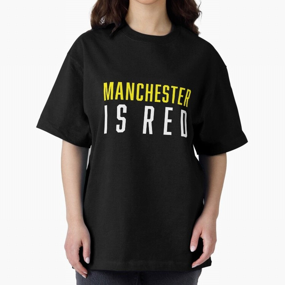Manchester is Red Oversized T-Shirt Share the Excitement of FIFA World Cup 2026 for Fans of Messi, Neymar and Mbappe and Portugal, Bringing Goal Celebration Energy, Supporter Heritage, Football Icons and Worldwide Tournament Joy; Ideal for Football