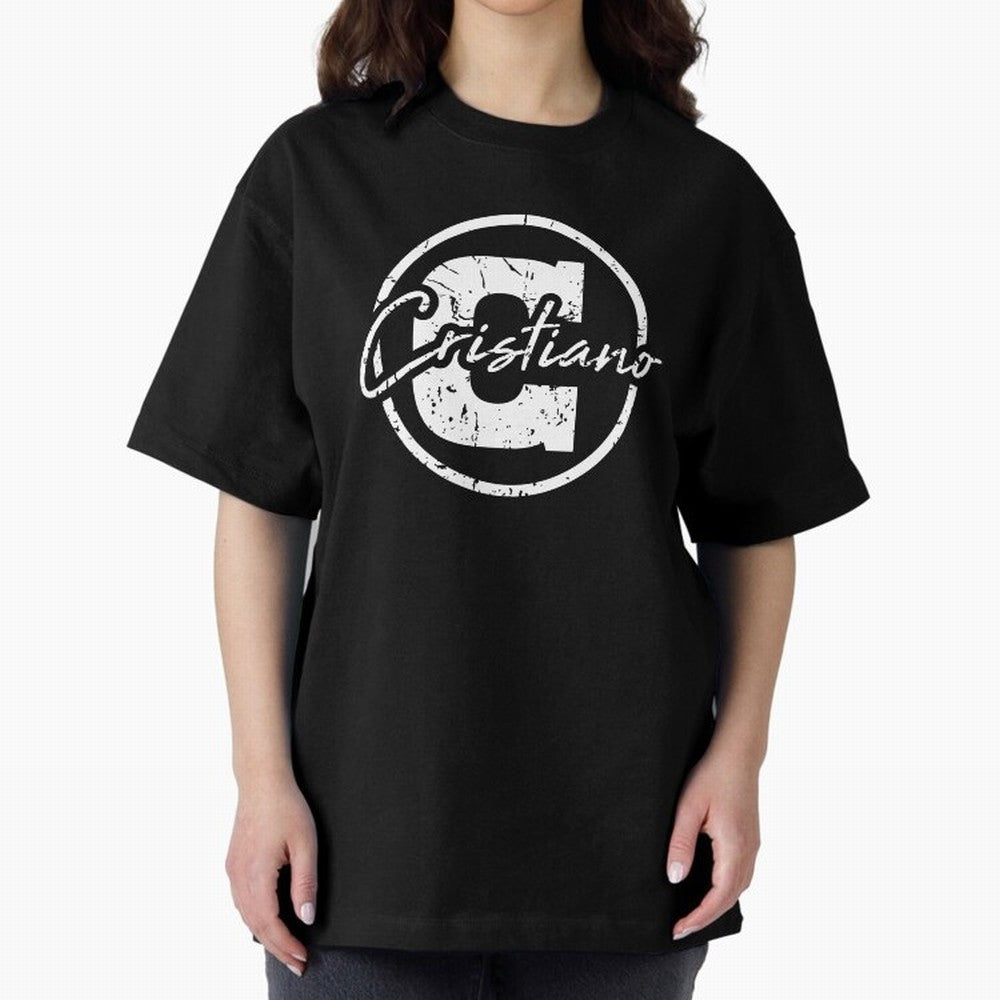 Cristiano Emblem Oversized T-Shirt Celebrate Unforgettable Nights in Global Football Passion for FIFA World Cup 2026 Group Stage, Built around Haaland and Mbappe, Brazil, Classic Soccer Heritage, Championship Pressure, Fan Loyalty and International
