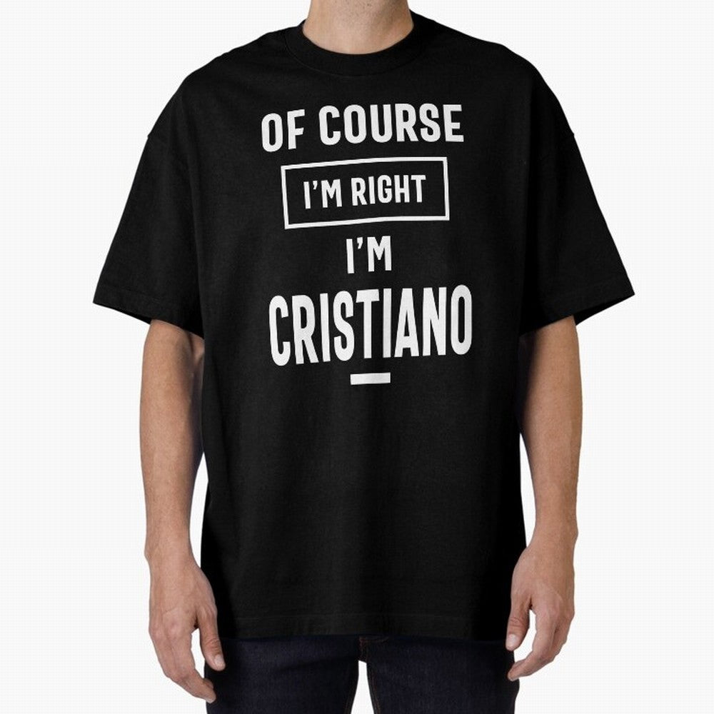 Cristiano Personalized Name Birthday Gift Oversized T-Shirt Support Iconic Players in Match Day Hype around FIFA World Cup 2026, Mbappe and Neymar, France, Goal Celebration Energy, Supporter Heritage, Football Icons and Worldwide Tournament Joy;