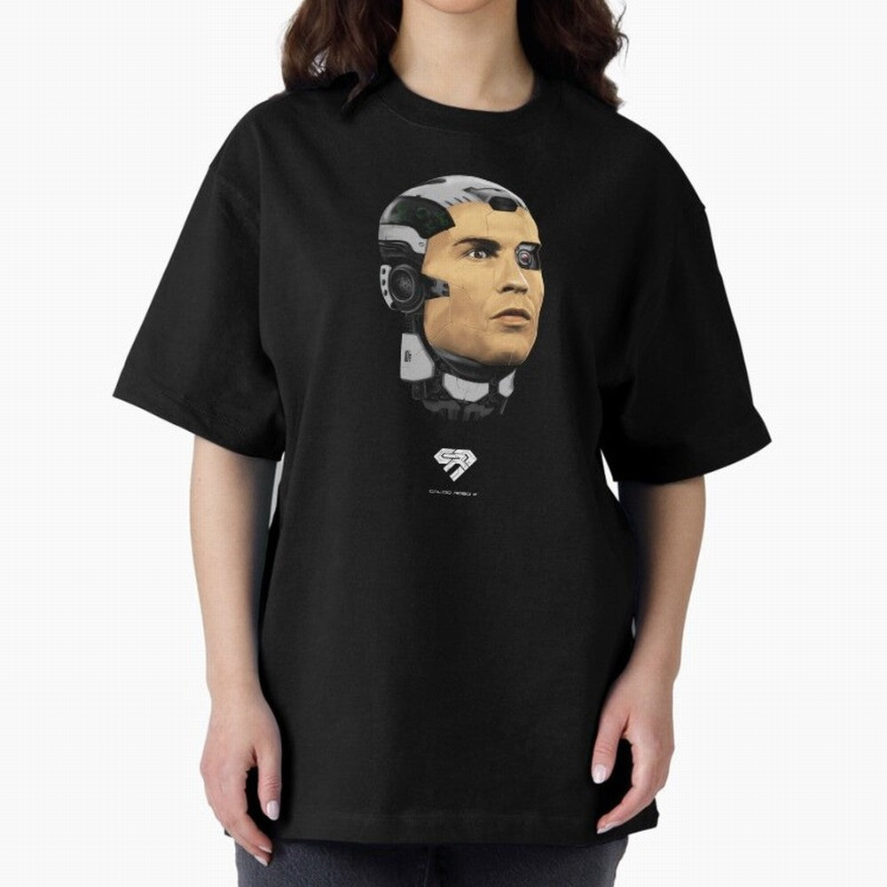 Calcio Robo 7 Oversized T-Shirt Keep the Match Day Mood of FIFA World Cup 2026 USA Canada Mexico for Fans of Cristiano Ronaldo, Haaland and CR7 and England, France and Netherlands, Bringing Classic Soccer Heritage, Championship Pressure, Fan