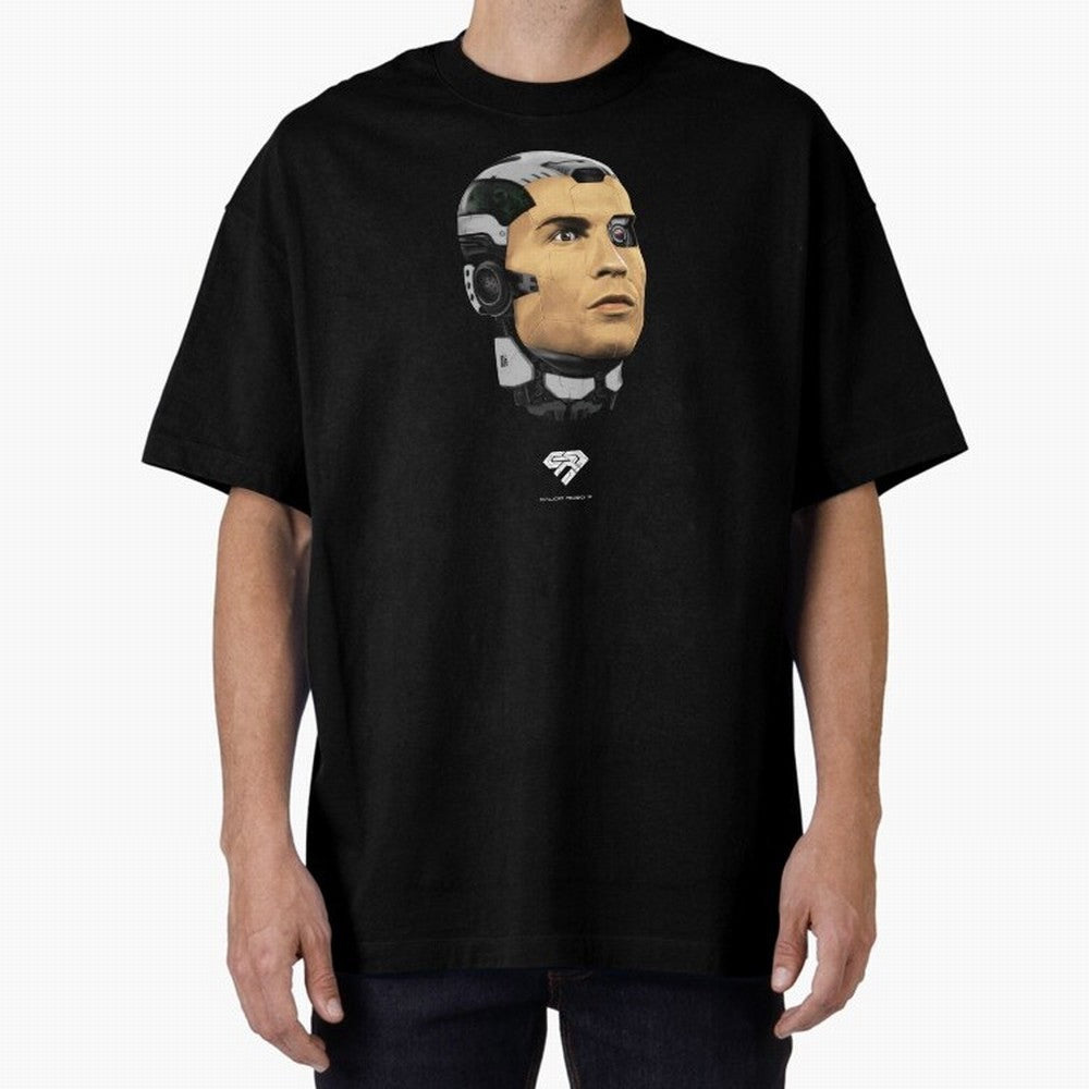 Calcio Robo 7 Oversized T-Shirt Keep the Match Day Mood of FIFA World Cup 2026 USA Canada Mexico for Fans of Cristiano Ronaldo, Haaland and CR7 and England, France and Netherlands, Bringing Classic Soccer Heritage, Championship Pressure, Fan