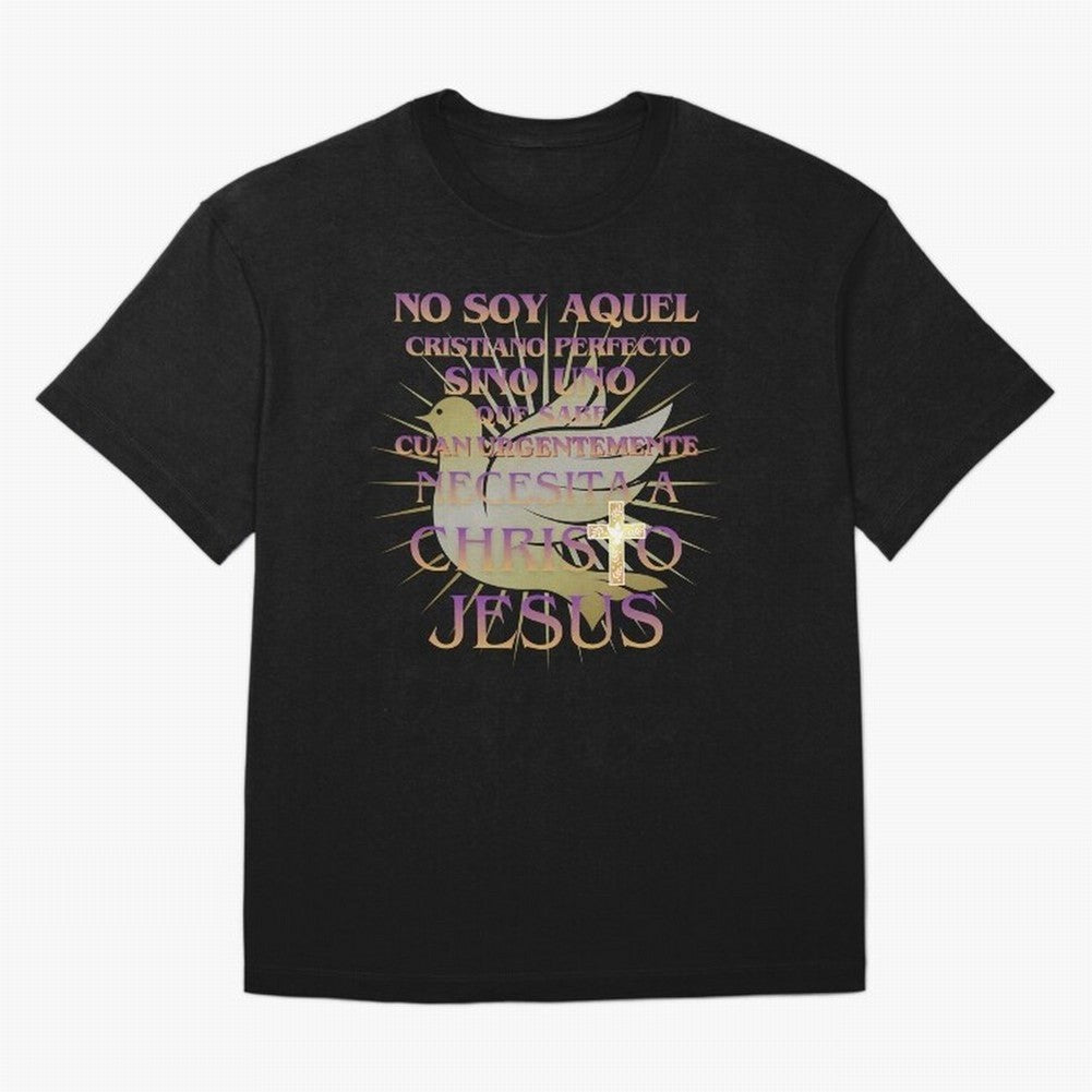 No soy aquel cristiano perfecto - Spanish Faith Quote Oversized T-Shirt Back Your Heroes with FIFA World Cup 2026 Group Stage for Fans of Cristiano Ronaldo and Germany, Bringing Sports Nostalgia, International Competition, Famous Players and