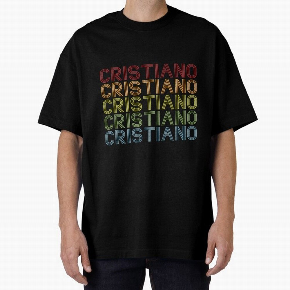 Cristiano Name T Shirt - Cristiano Vintage Retro Cristiano Name Gift Item Tee Oversized T-Shirt Celebrate Every Goal in FIFA World Cup 2026 for Fans of CR7 and England, Bringing Stadium Chants, National Pride, Trophy Dreams and Unforgettable