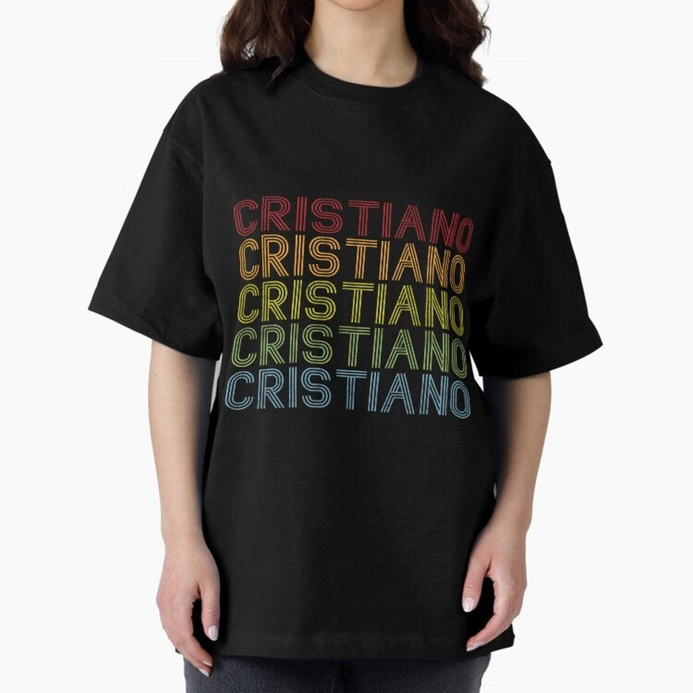 Cristiano Name T Shirt - Cristiano Vintage Retro Cristiano Name Gift Item Tee Oversized T-Shirt Celebrate Every Goal in FIFA World Cup 2026 for Fans of CR7 and England, Bringing Stadium Chants, National Pride, Trophy Dreams and Unforgettable