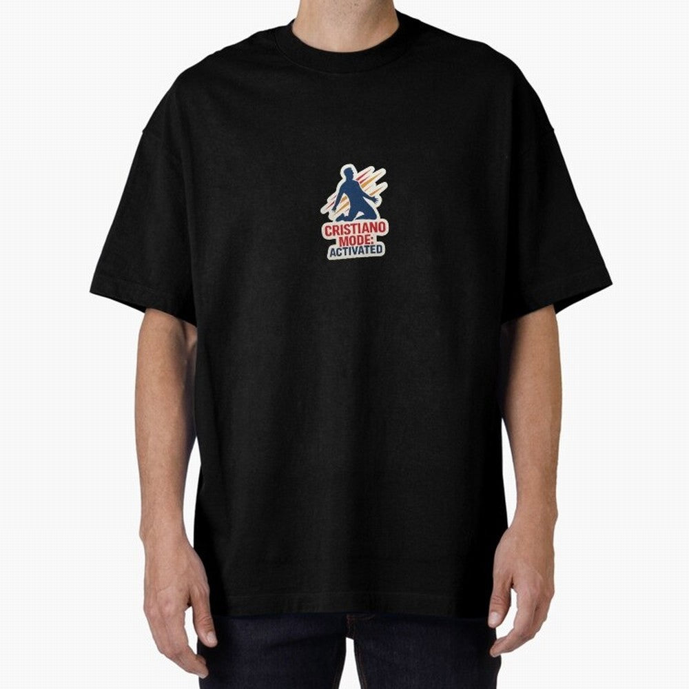 Cristiano Mode: Activated v2 Oversized T-Shirt Bring Match Day Fire to FIFA World Cup 2026 USA Canada Mexico for Fans of Mbappe and Brazil, Portugal and Argentina, Bringing Game Day Rituals, Football Legends, Country Pride and the Road to the