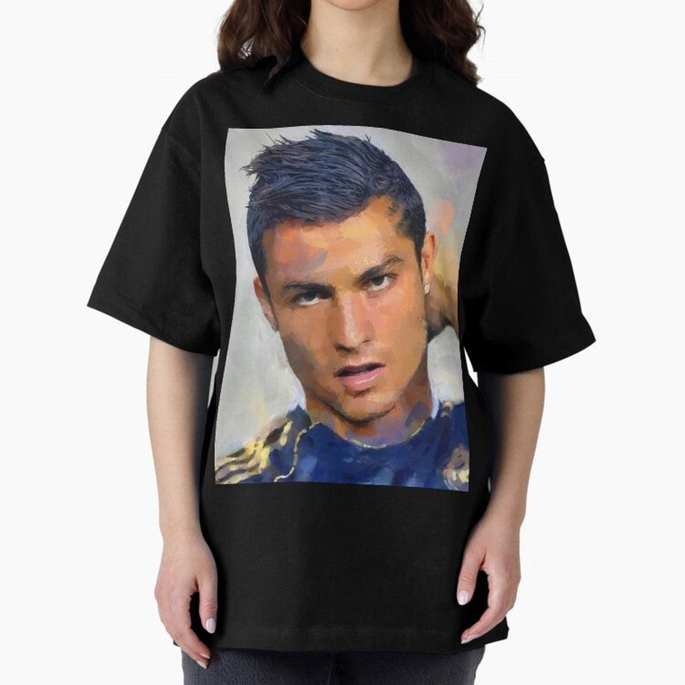 Cristiano Oversized T-Shirt Discover Global Football Passion for FIFA World Cup 2026 Group Stage, Celebrating Messi, Neymar and Mbappe, Portugal, Football Passion, Legendary Performances, Festival Vibes and Supporter Community; Made for Collectors