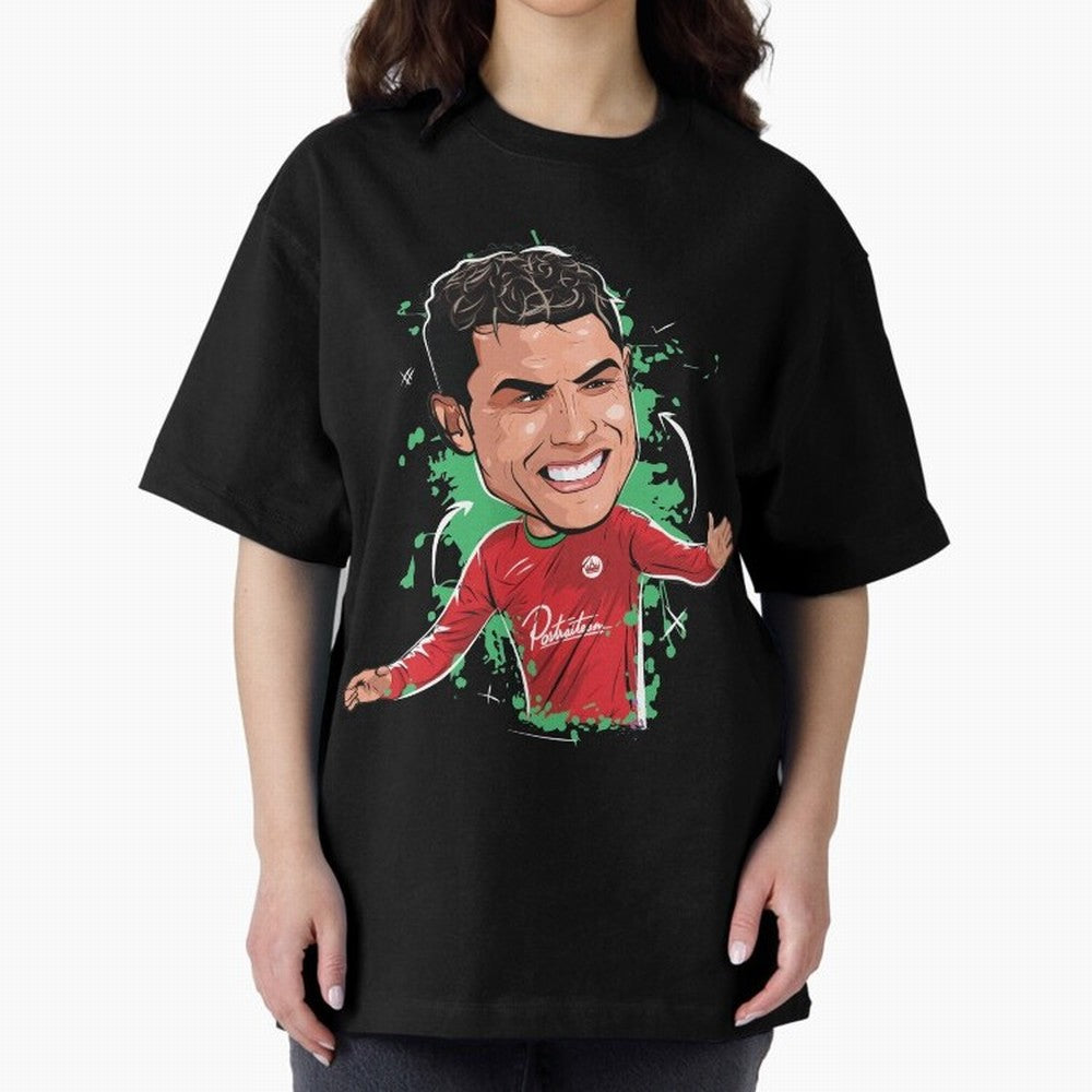Cristiano Oversized T-Shirt Share the Excitement of FIFA World Cup 2026 for Fans of Messi, Neymar and Mbappe and Portugal, Bringing Goal Celebration Energy, Supporter Heritage, Football Icons and Worldwide Tournament Joy; Ideal for Football Dads,