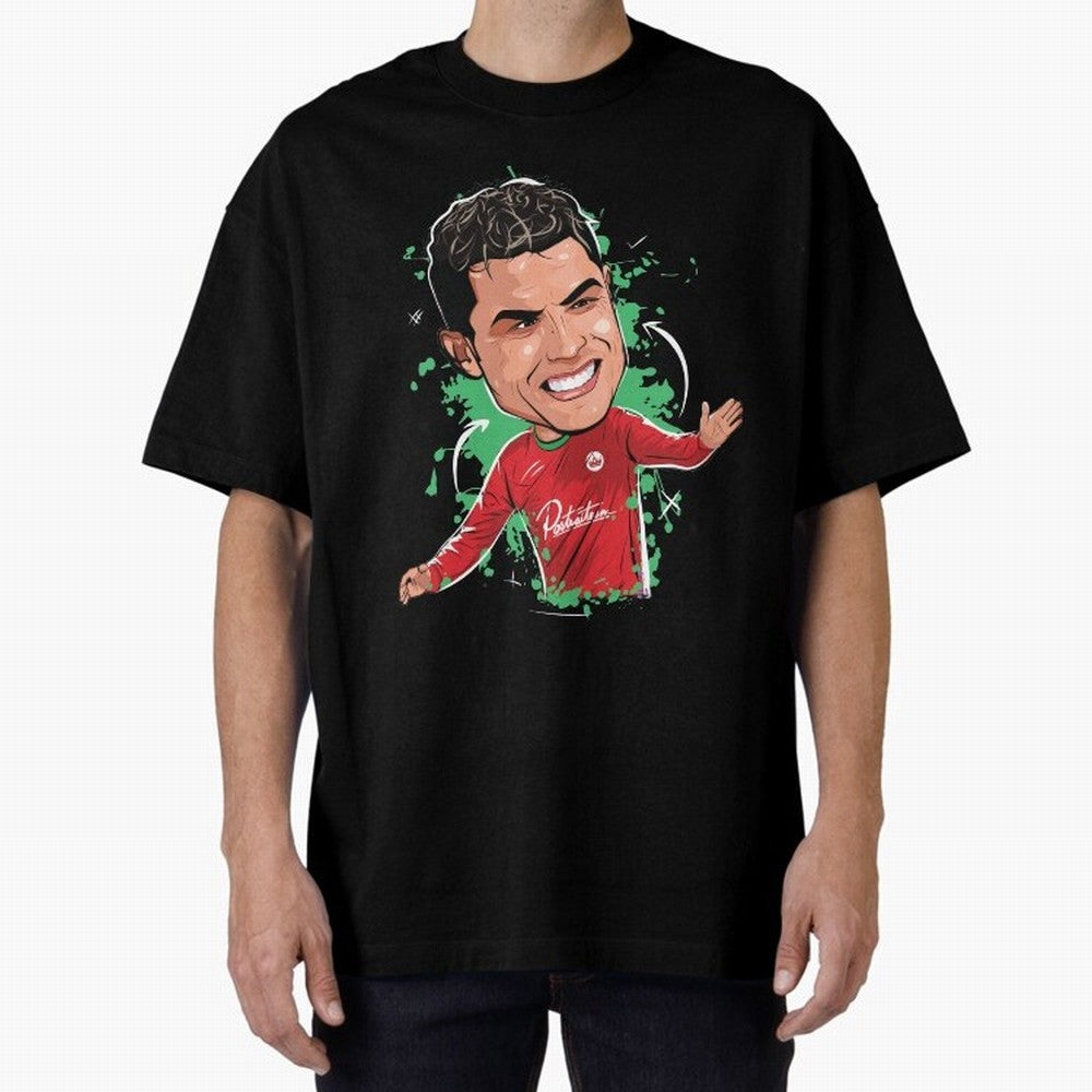 Cristiano Oversized T-Shirt Share the Excitement of FIFA World Cup 2026 for Fans of Messi, Neymar and Mbappe and Portugal, Bringing Goal Celebration Energy, Supporter Heritage, Football Icons and Worldwide Tournament Joy; Ideal for Football Dads,