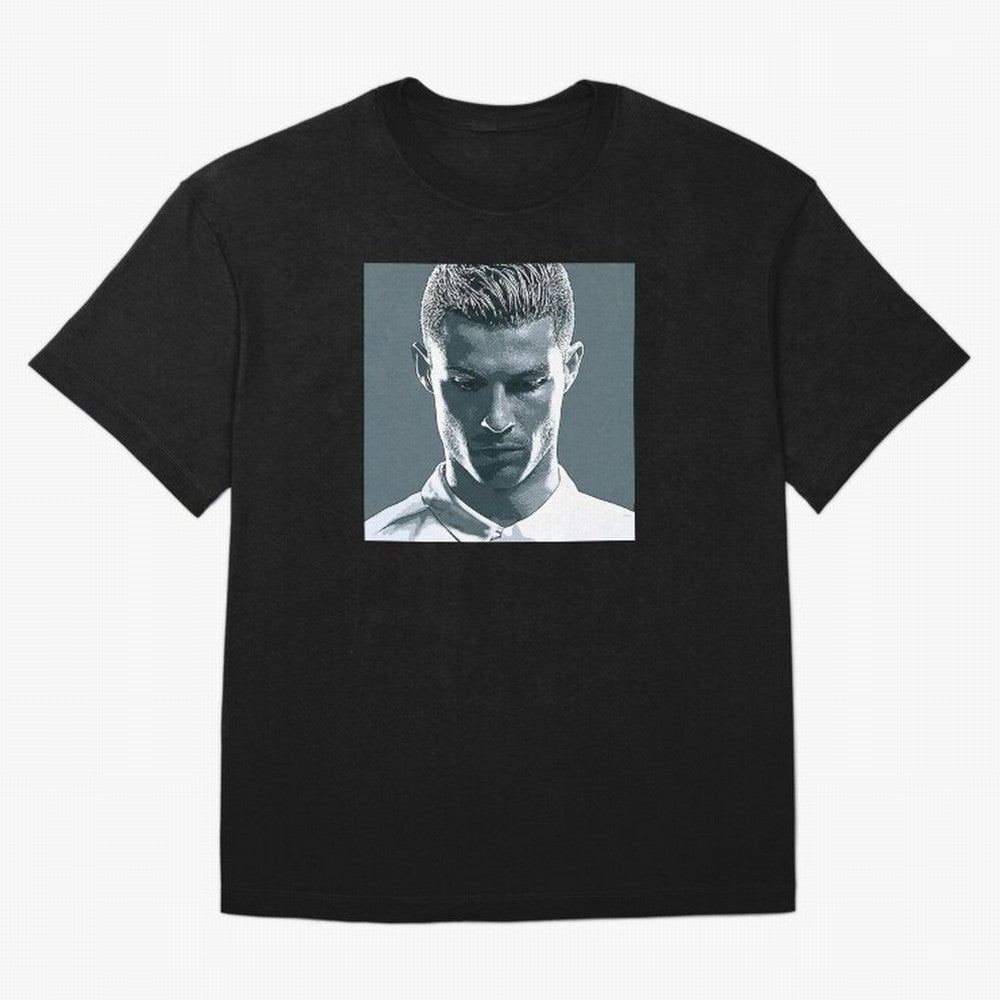 Ronaldo Portrait Oversized T-Shirt Carry the Colors and Pride of the FIFA World Cup 2026 USA Canada Mexico Journey through Cristiano Ronaldo Highlights, Argentina, France and Brazil Pride, Worldwide Fan Energy, Dramatic Goals, Stadium Lights and