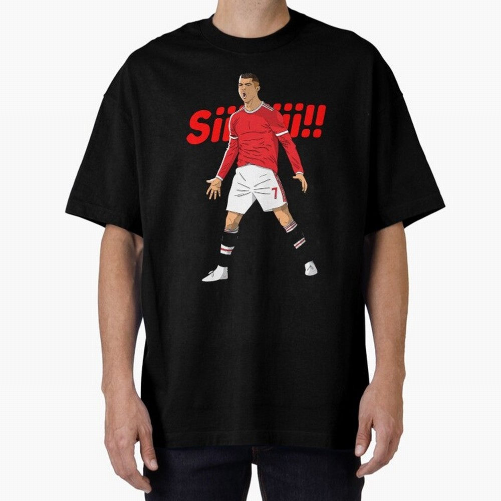 CR7 Siiiii!, Cristiano Ronaldo's trademark goal celebration Oversized T-Shirt Feel FIFA World Cup 2026 Group Stage for Fans of Cristiano Ronaldo, Haaland and CR7 and Spain, Bringing Soccer Culture, Superstar Moments, National Team Dreams and