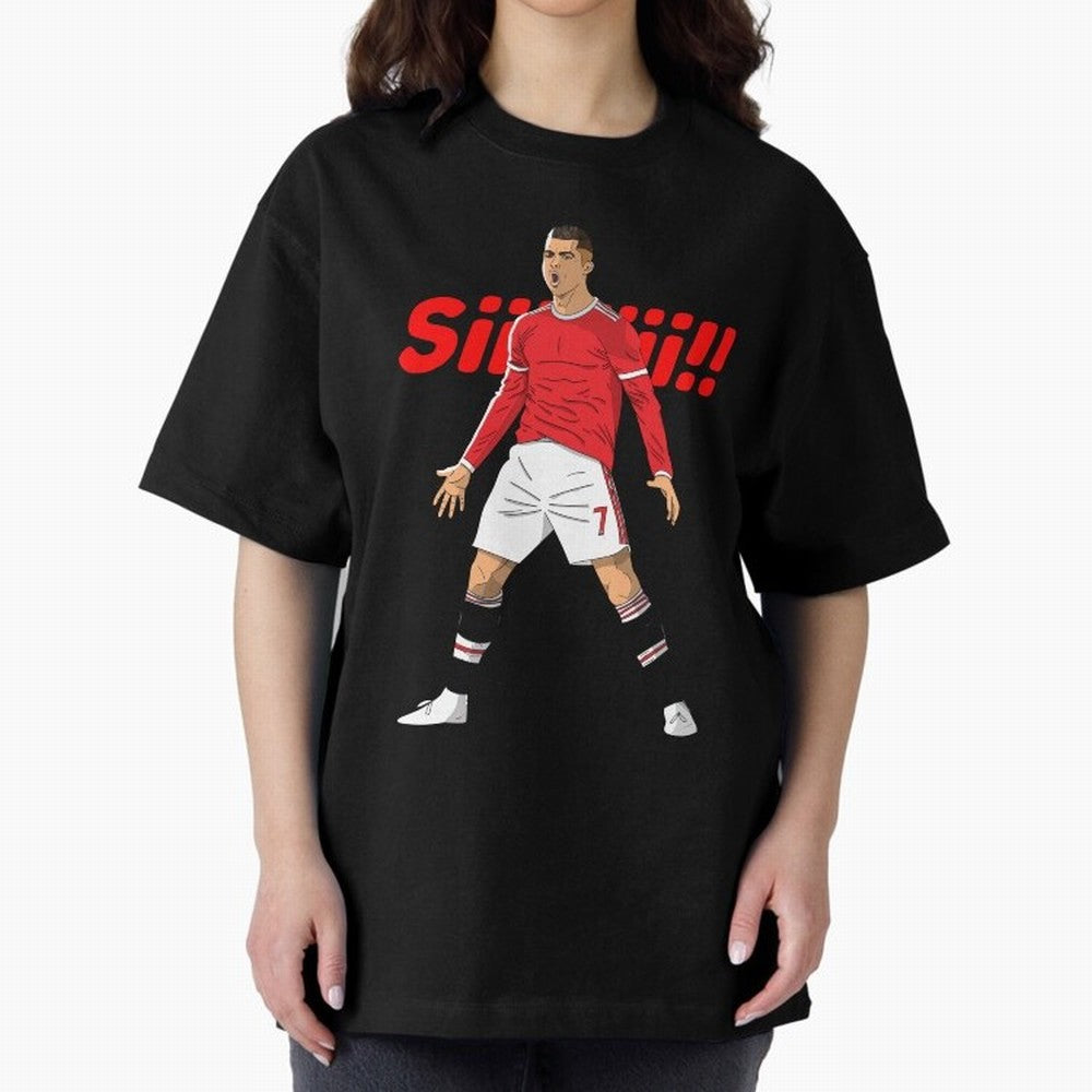 CR7 Siiiii!, Cristiano Ronaldo's trademark goal celebration Oversized T-Shirt Feel FIFA World Cup 2026 Group Stage for Fans of Cristiano Ronaldo, Haaland and CR7 and Spain, Bringing Soccer Culture, Superstar Moments, National Team Dreams and
