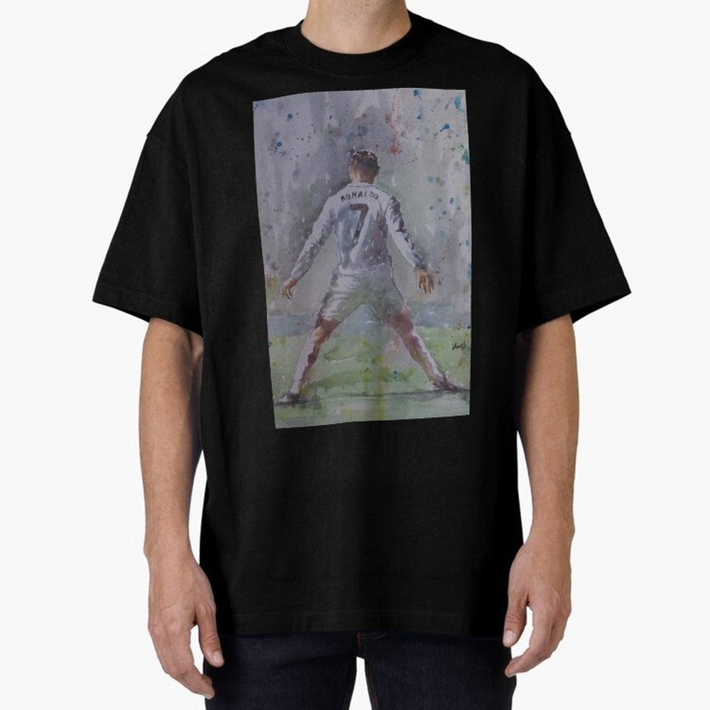 Cristiano Ronaldo - Portrait 2 Oversized T-Shirt Bring Global Tournament Vibes to Match Day Hype around FIFA World Cup 2026 Group Stage, Cristiano Ronaldo, Haaland and CR7, Argentina, Sports Nostalgia, International Competition, Famous Players and