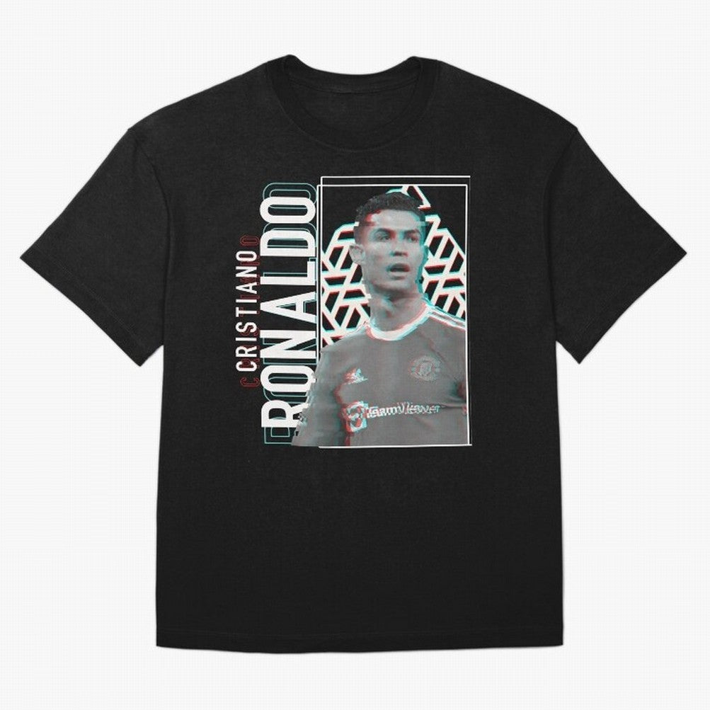 Cristiano Ronaldo Glith Effect Oversized T-Shirt Keep the Match Day Mood of FIFA World Cup 2026 Group Stage Spirit, Celebrating England and Germany, Messi, Neymar and Mbappe, Supporter Pride, Iconic Celebrations, Legendary Names and Global Match