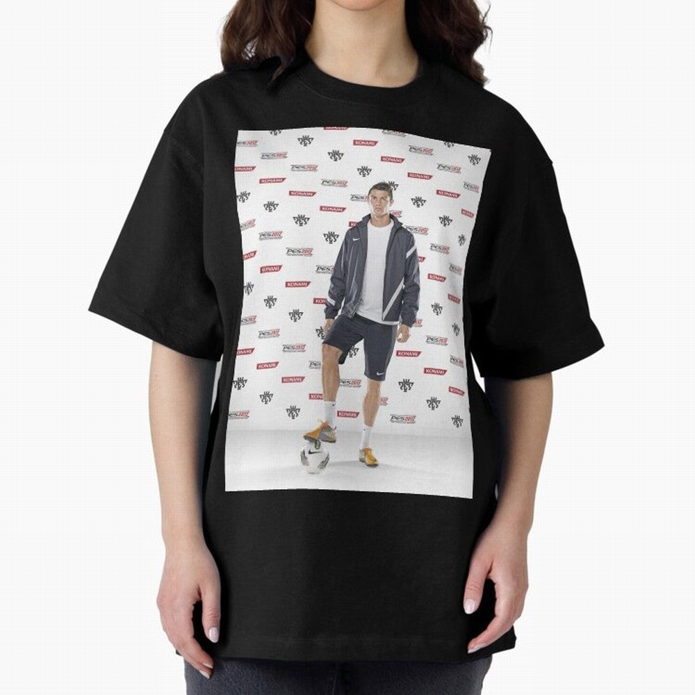 sport cristiano ronaldo football Oversized T-Shirt Showcase FIFA World Cup 2026 USA Canada Mexico Spirit, Connected to England, Mbappe and Neymar, Stadium Memories, Football Loyalty, International Chants and Championship Tradition; Ideal for Fans