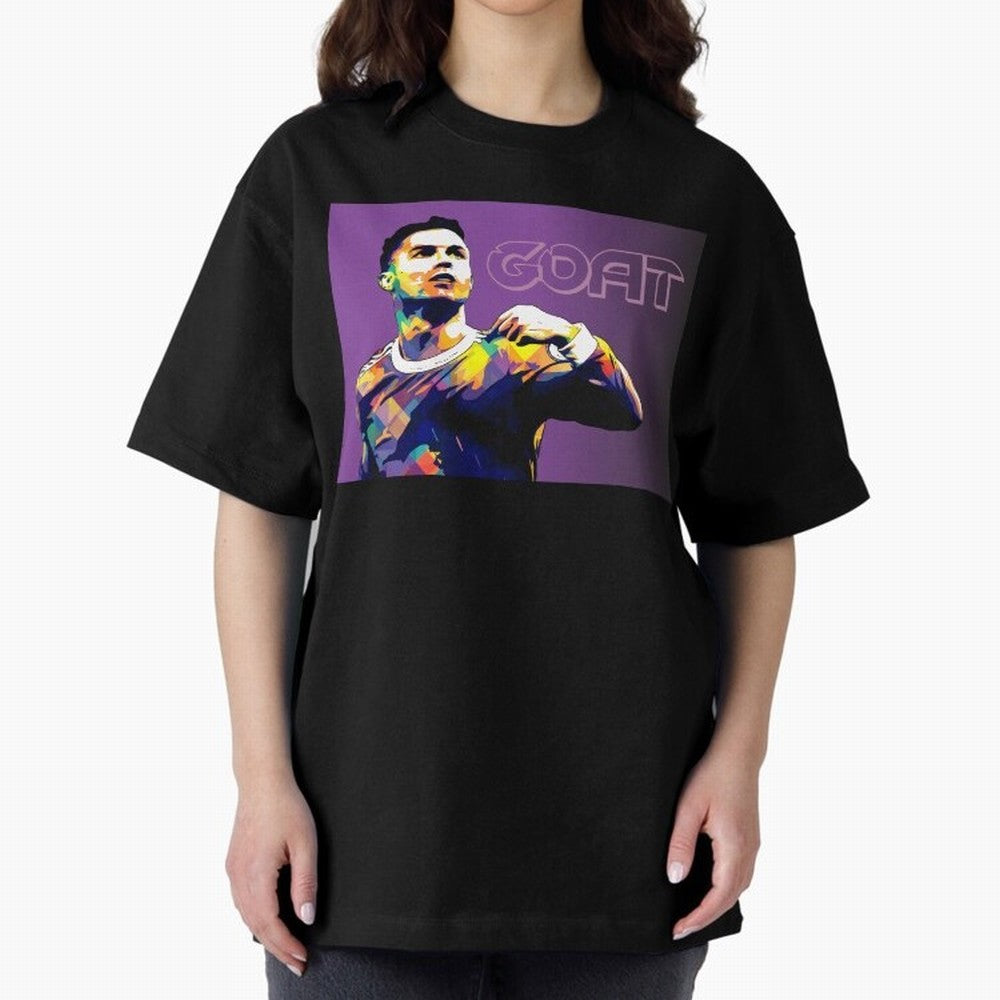 Cristiano Ronaldo Goat Popart Oversized T-Shirt Celebrate the Next Chapter of FIFA World Cup 2026 USA Canada Mexico Centered on Haaland and Mbappe, England and Germany Energy, Worldwide Fan Energy, Dramatic Goals, Stadium Lights and Championship
