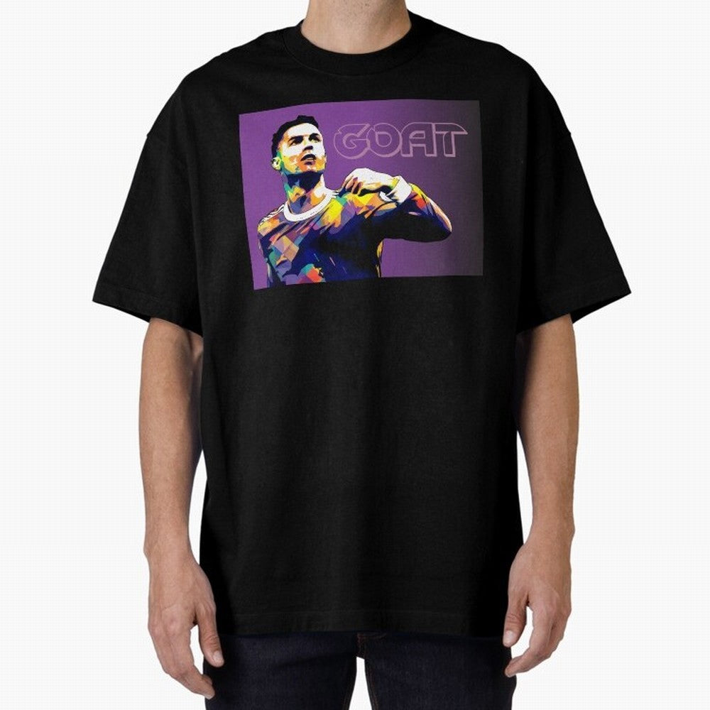 Cristiano Ronaldo Goat Popart Oversized T-Shirt Celebrate the Next Chapter of FIFA World Cup 2026 USA Canada Mexico Centered on Haaland and Mbappe, England and Germany Energy, Worldwide Fan Energy, Dramatic Goals, Stadium Lights and Championship