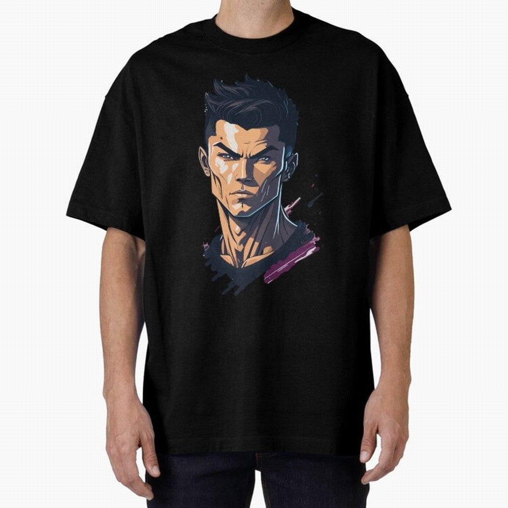 Cristiano Ronaldo Anime Style Oversized T-Shirt Treasure FIFA World Cup 2026 USA Canada Mexico Driven by Mbappe, France Energy, Champion Mindset, Group Stage Buzz, Knockout Tension and Passionate Fan Culture; Ideal for Football Dads, Football Moms,