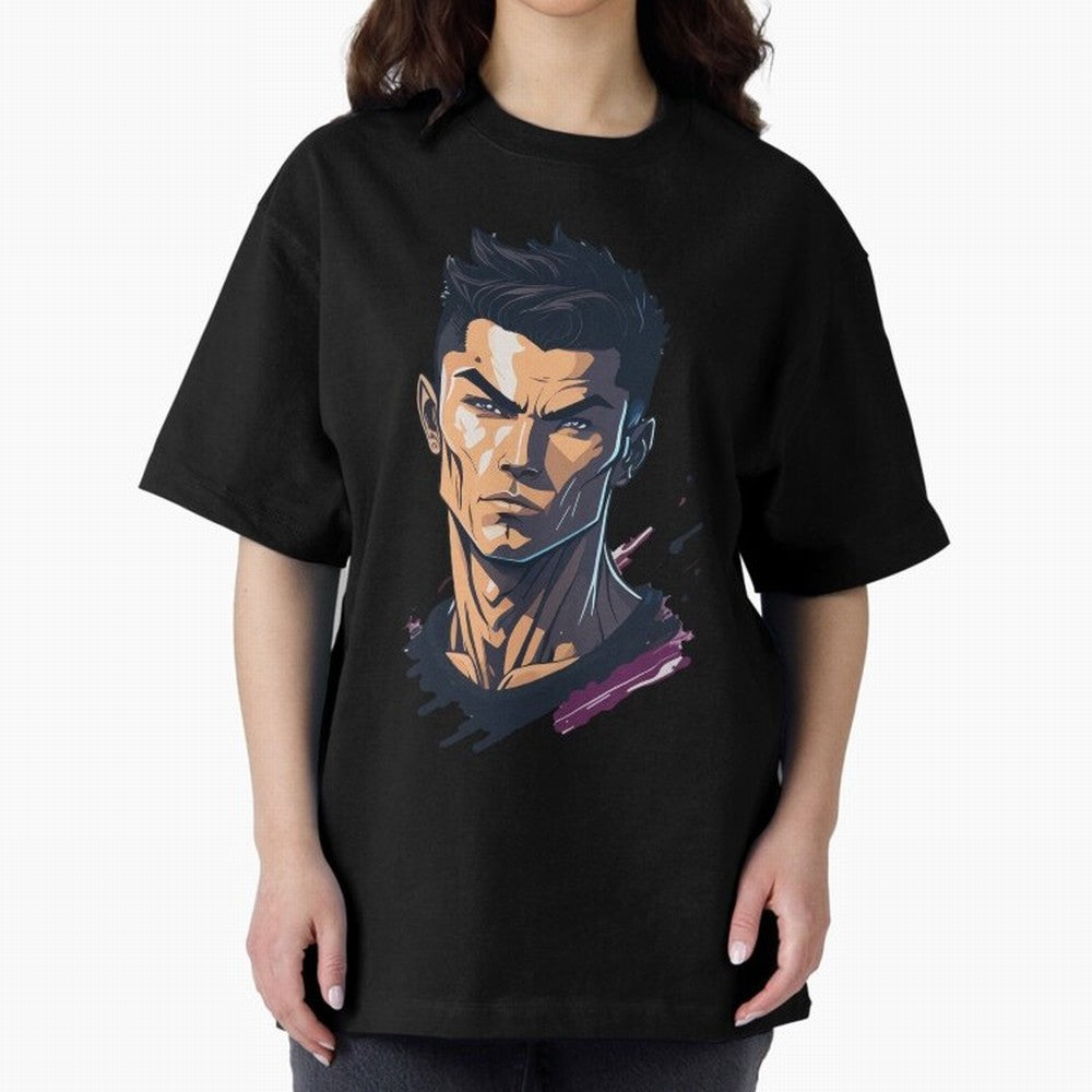 Cristiano Ronaldo Anime Style Oversized T-Shirt Treasure FIFA World Cup 2026 USA Canada Mexico Driven by Mbappe, France Energy, Champion Mindset, Group Stage Buzz, Knockout Tension and Passionate Fan Culture; Ideal for Football Dads, Football Moms,