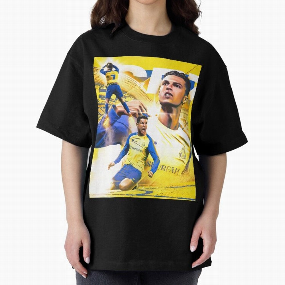 Cr7 Al Nassr Oversized T-Shirt Bring FIFA World Cup 2026 USA Canada Mexico Spirit, Inspired by Spain, Messi, Global Supporter Spirit, Legendary Goals, National Colors and Tournament Celebration; Perfect for Supporters Who Want Bold Football Energy,
