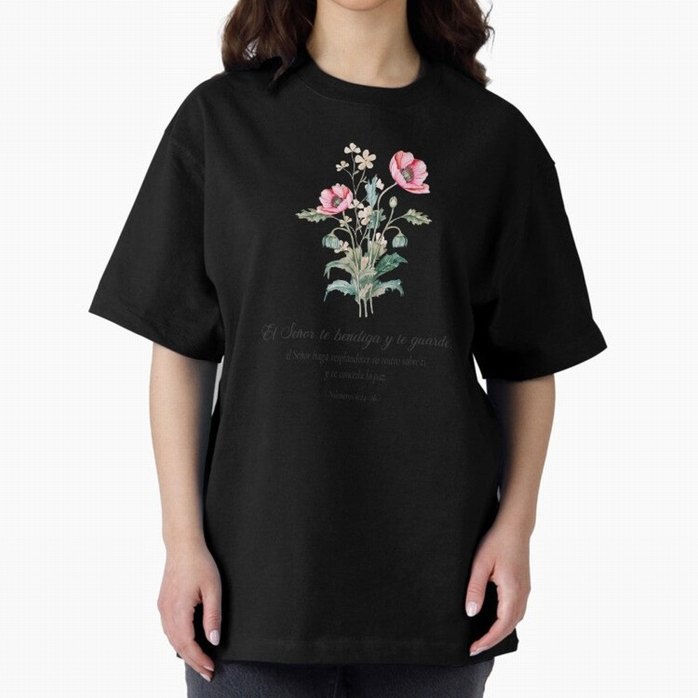 N¨²meros 6:24¨C26 ¨C El Se?or te bendiga y te guarde | Bendici¨®n B¨ªblica Floral | Regalo Cristiano Oversized T-Shirt Experience the Global Stage of FIFA World Cup 2026 Group Stage Spirit, Featuring Germany, Mbappe and Neymar, Champion Mindset,
