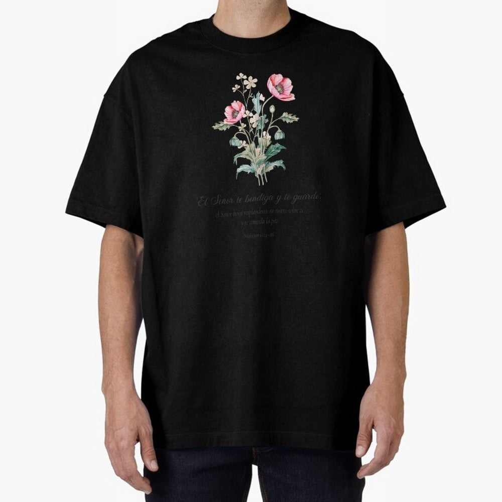 N¨²meros 6:24¨C26 ¨C El Se?or te bendiga y te guarde | Bendici¨®n B¨ªblica Floral | Regalo Cristiano Oversized T-Shirt Experience the Global Stage of FIFA World Cup 2026 Group Stage Spirit, Featuring Germany, Mbappe and Neymar, Champion Mindset,