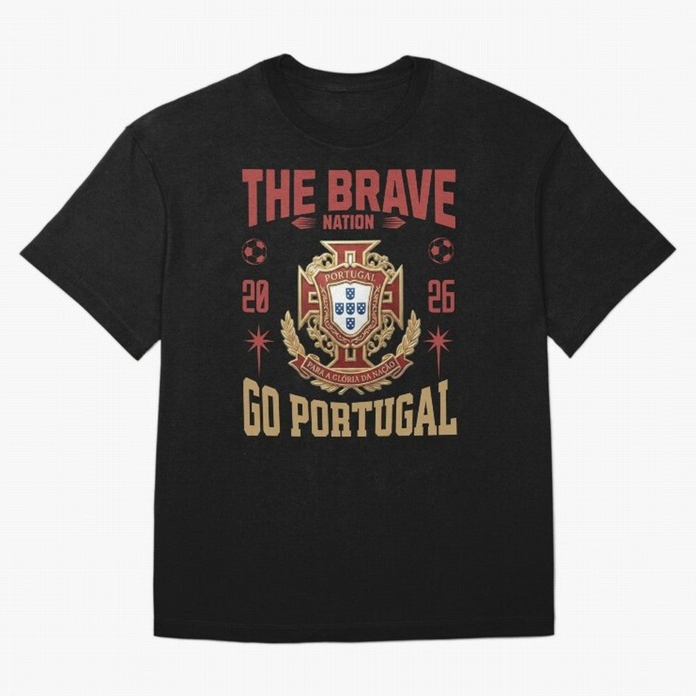 Portugal Soccer 2026 The Brave Nation Vintage Football Fan Design Oversized T-Shirt Celebrate the Stars of FIFA World Cup 2026 with Cristiano Ronaldo, Spain Energy, Worldwide Fan Energy, Dramatic Goals, Stadium Lights and Championship Celebrations;