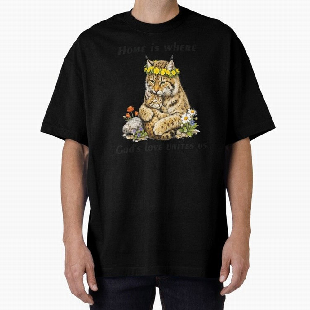 Home Is Where God's Love Unites Us Oversized T-Shirt Share the FIFA World Cup 2026 Journey through CR7 and Messi Highlights, Brazil, Portugal and Argentina Pride, Fan Favorite Moments, National Team Passion, Big Match Drama and Soccer History;